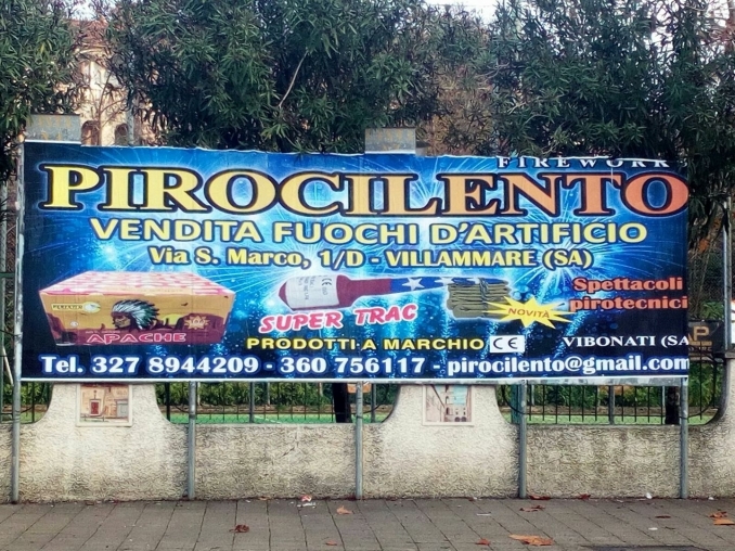 PUBBLICITA' PRODOTTI MARCHIO CE - PIROCILENTO FIREWORKS